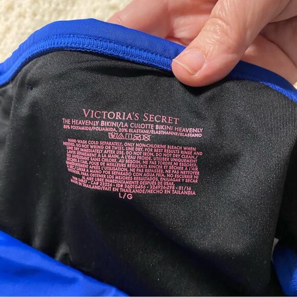Victoria's Secret Royal Blue Swimwear bikini strapless 36D L padded resort - Picture 6 of 9